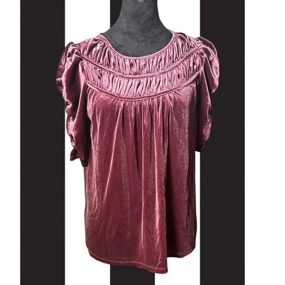 Loft Velvet Romantic Top Size S Wine Size S Whimsigoth Vampire Velour